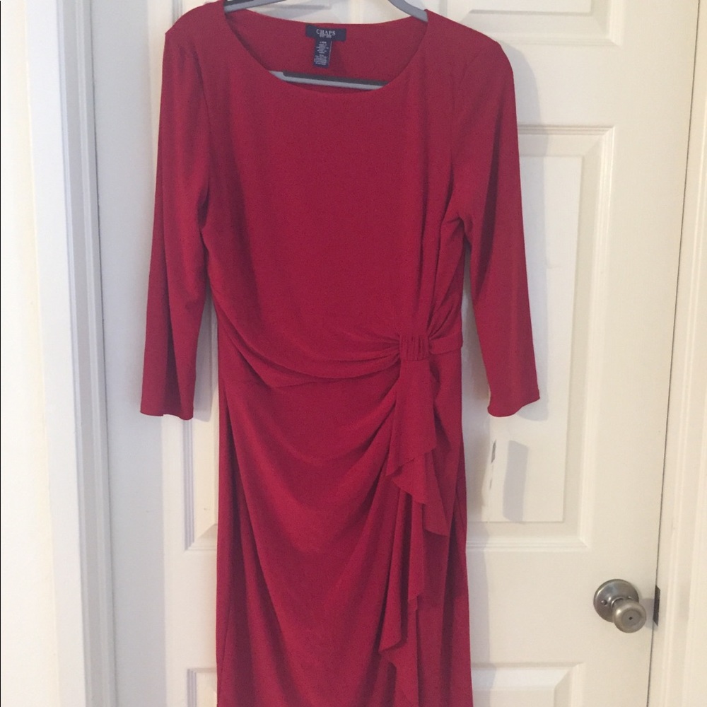 Champs: red knee length dress
